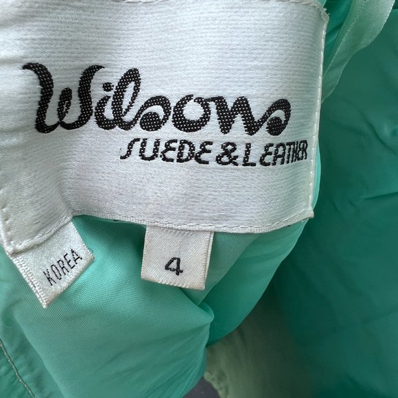 80's Mint Green Leather Jacket & Skirt - Size 10 & 4- Wilsons Suede & Leather - Picture 13 of 14